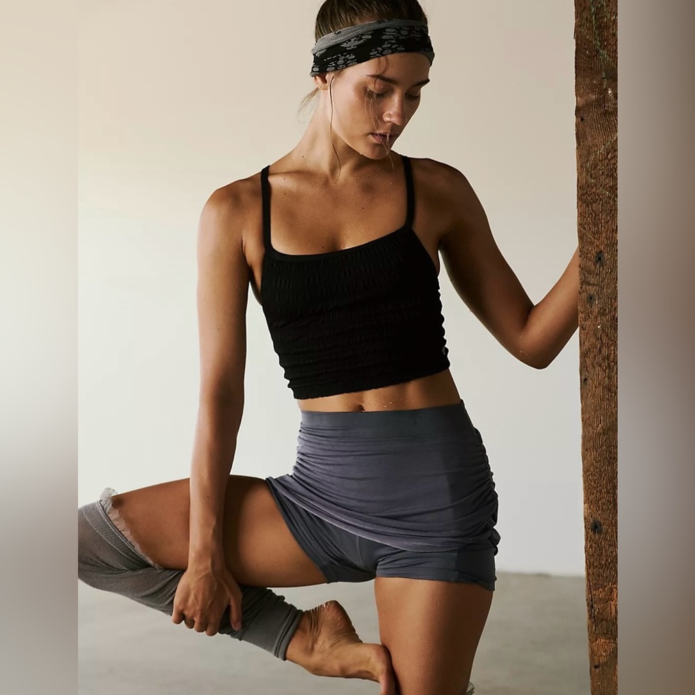 ▪️Free People Movement Femme Ruched Tank in Black